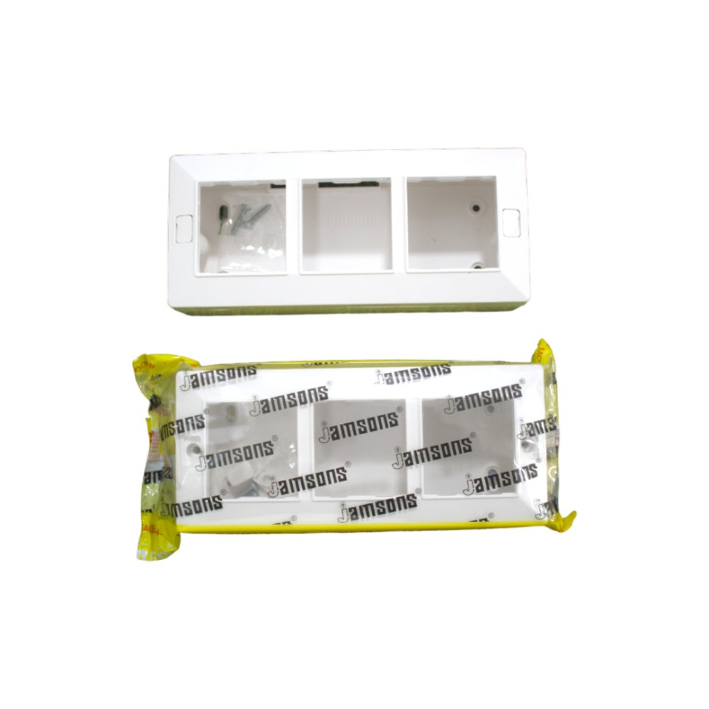 Jamsons 6 Modular Surface Box With Plate White, 10pcs Box
