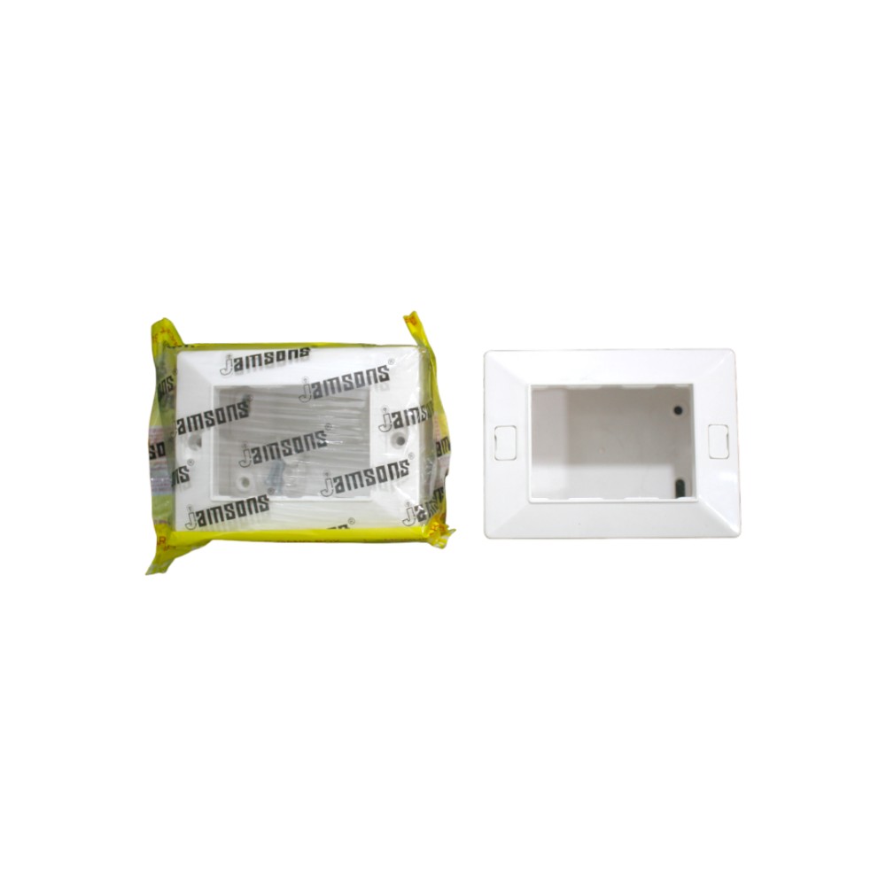 Jamsons 3 Modular Surface Box With Plate White, 10pcs Box
