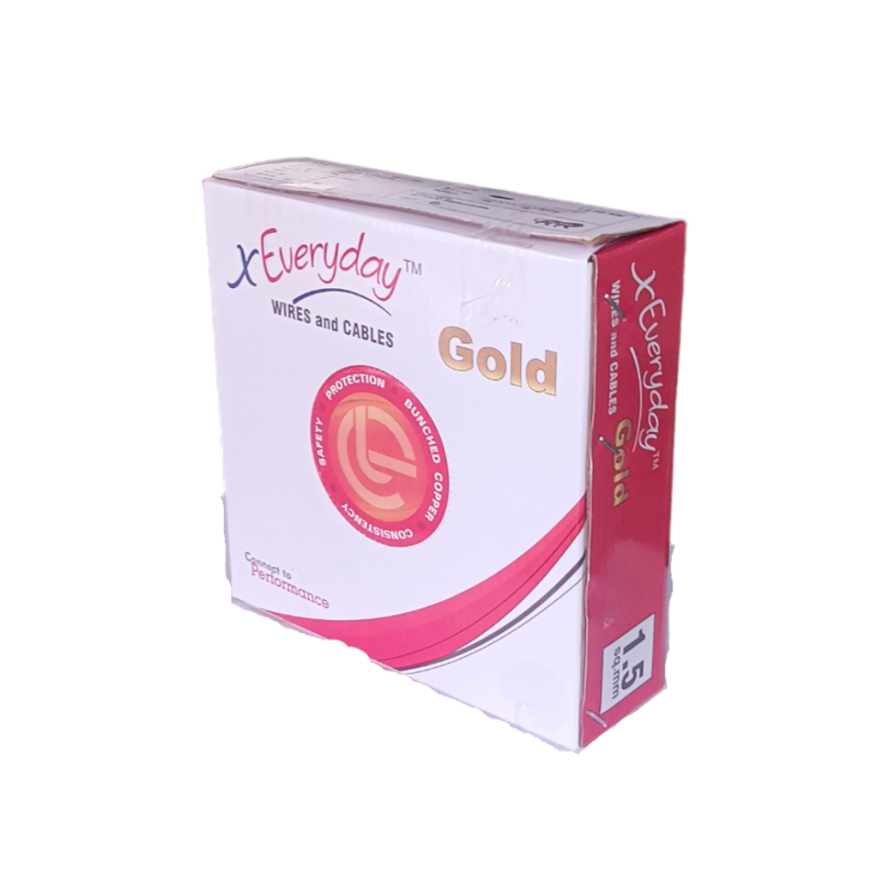 Xeveryday Gold Multistrand Housing Wire 1.50Sqmm, 90 Meter