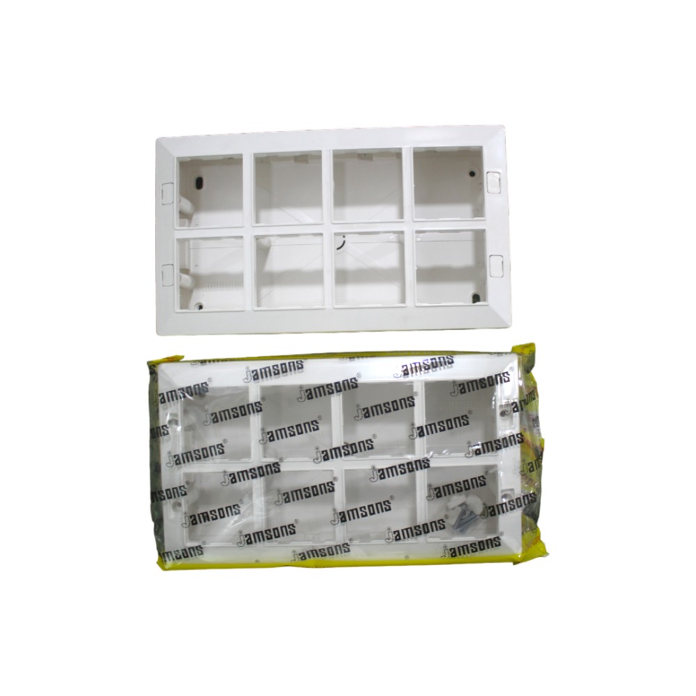 Jamsons 16 Modular Surface Box With Plate White, 5pcs Box