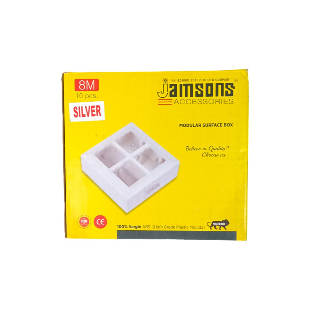 Jamsons 8 Modular V Surface Box With Plate Silver, 10pcs Box