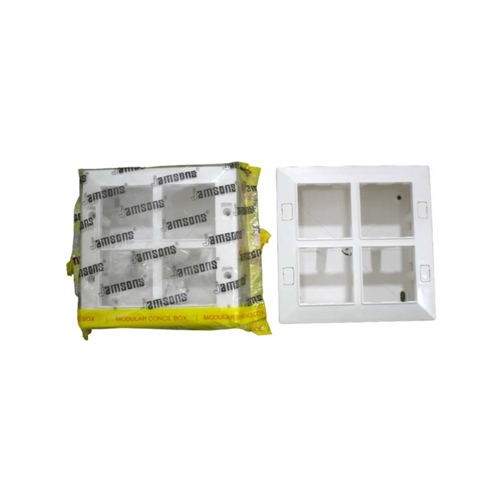 Jamsons 8 Modular V Surface Box With Plate White, 10pcs Box