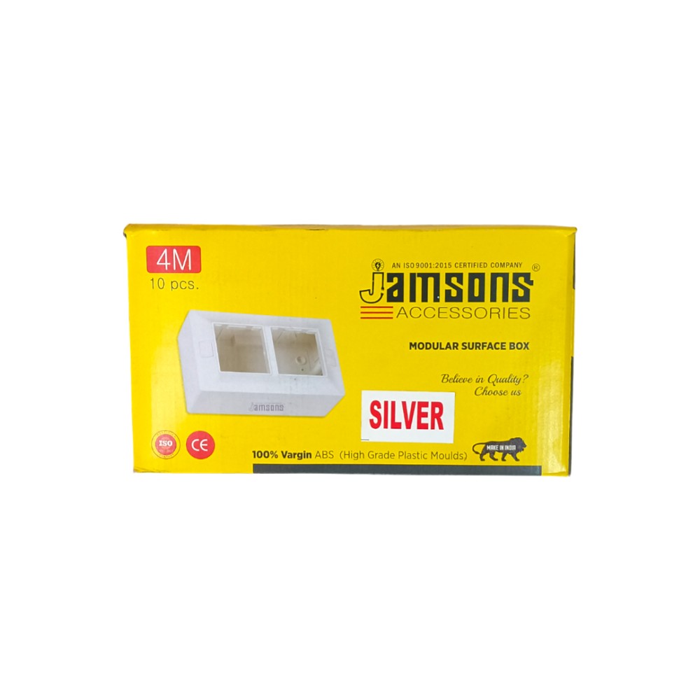 Jamsons 4 Modular Surface Box With Plate Silver, 10pcs Box