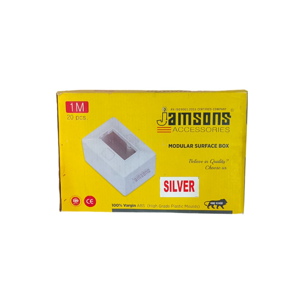 Jamsons 1 Modular Surface Box With Plate Silver, 20pcs Box