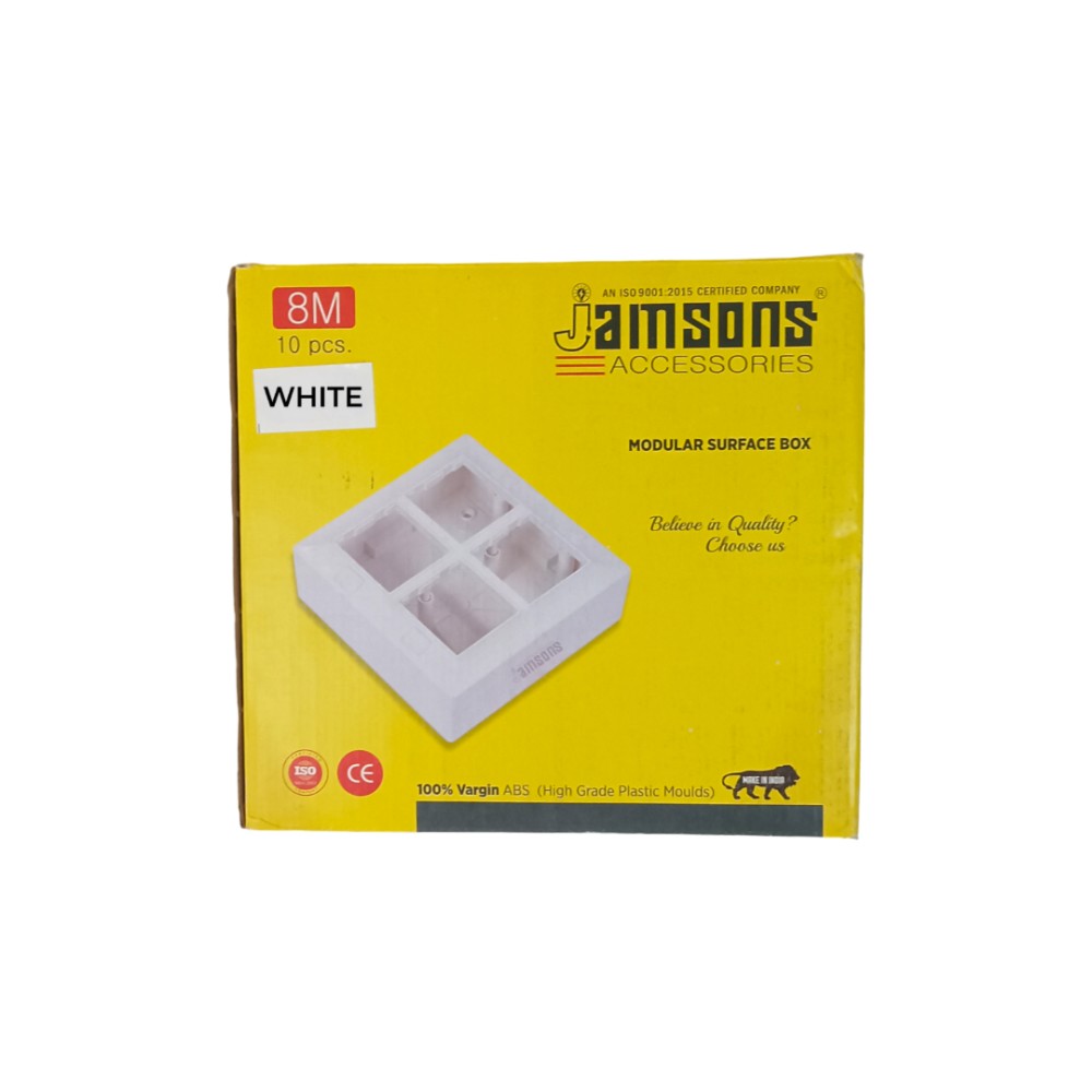 Jamsons 8 Modular V Surface Box With Plate White, 10pcs Box
