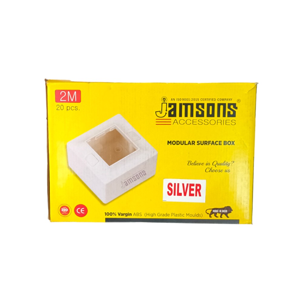 Jamsons 2 Modular Surface Box With Plate Silver, 20pcs Box
