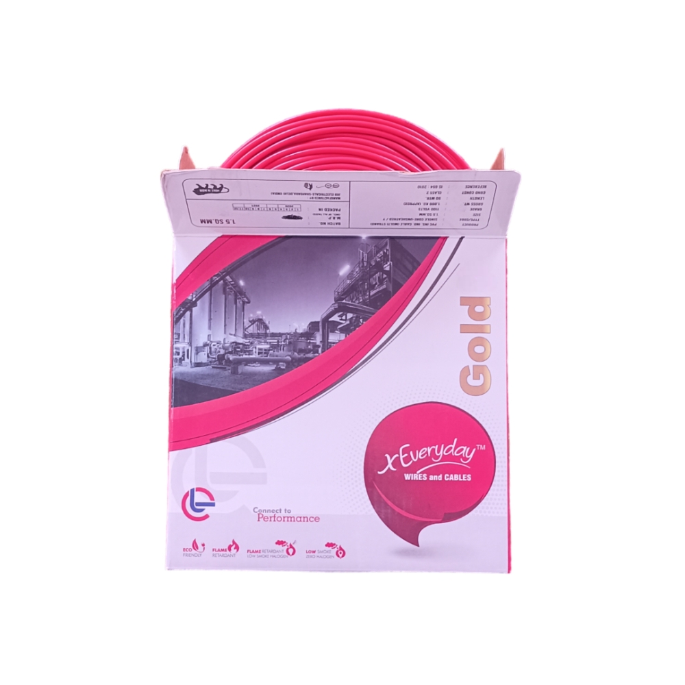 Xeveryday Gold Multistrand Housing Wire 1.50Sqmm, 90 Meter