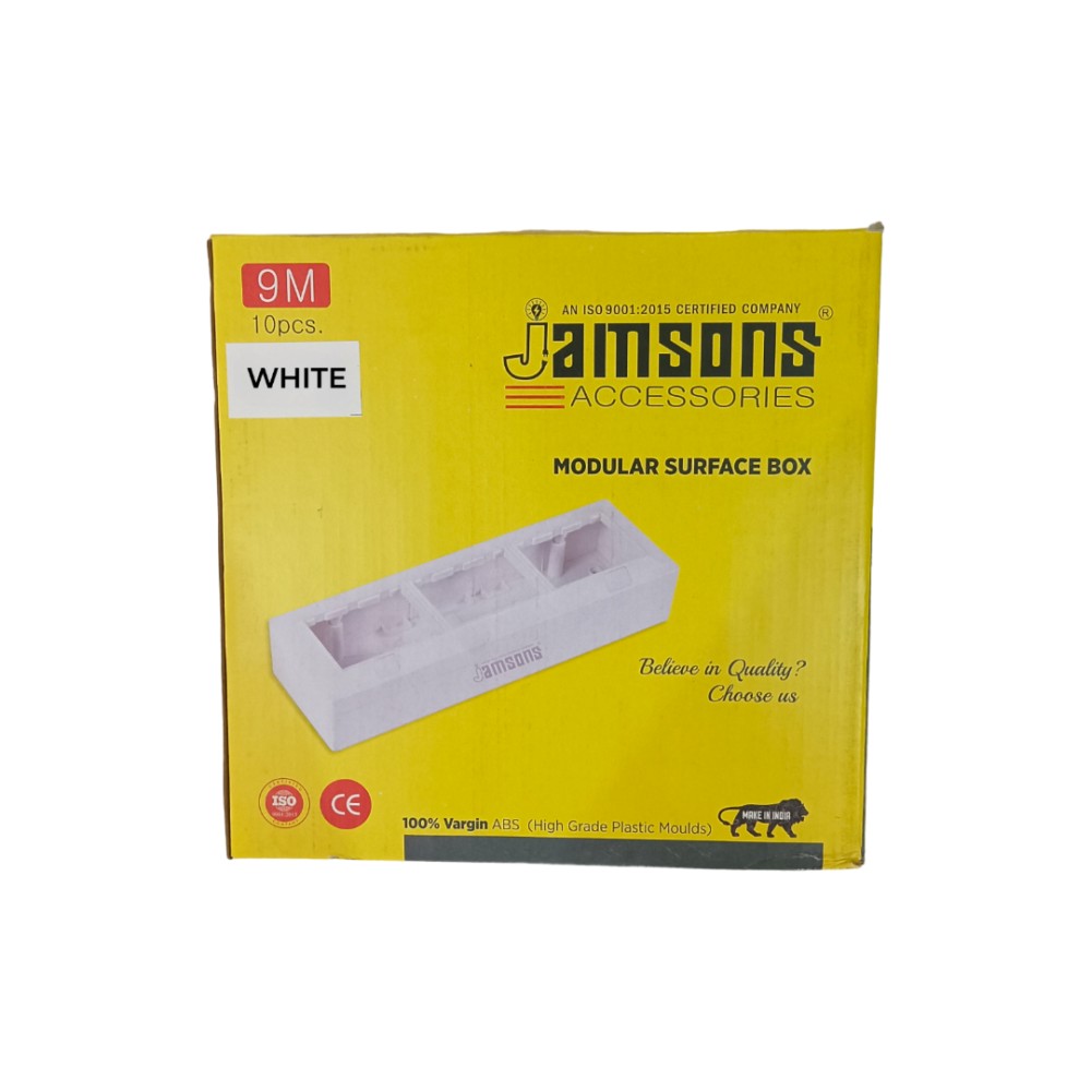 Jamsons 9 Modular Surface Box With Plate White, 10pcs Box