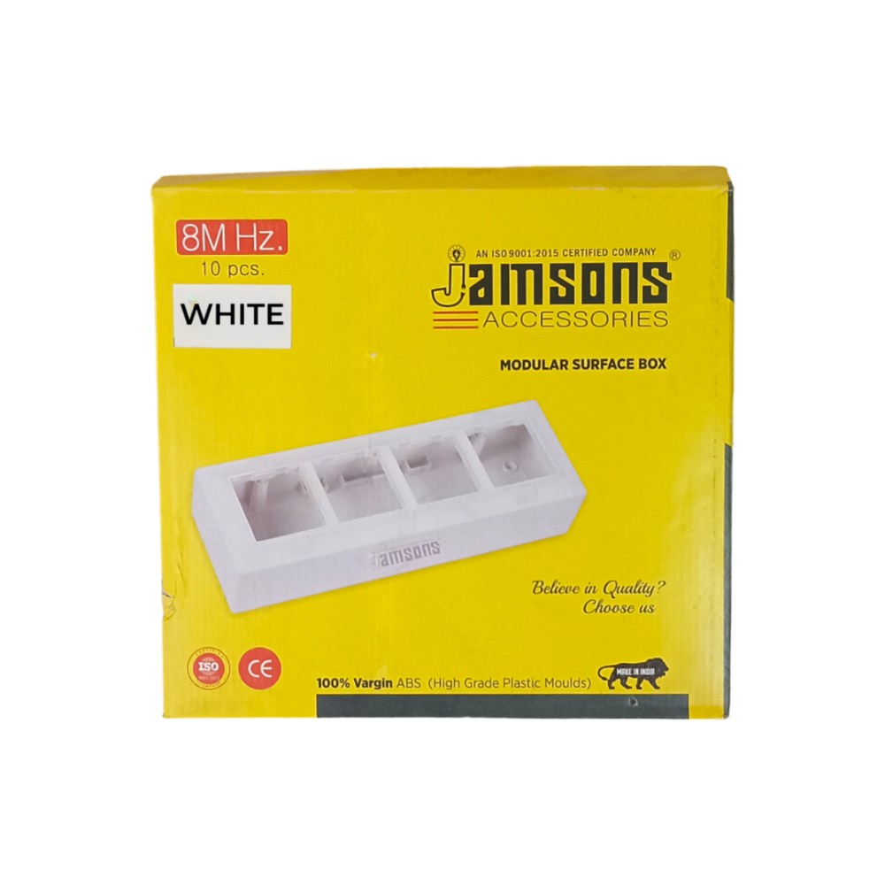 Jamsons 8 Modular Hz Surface Box With Plate White, 10pcs Box