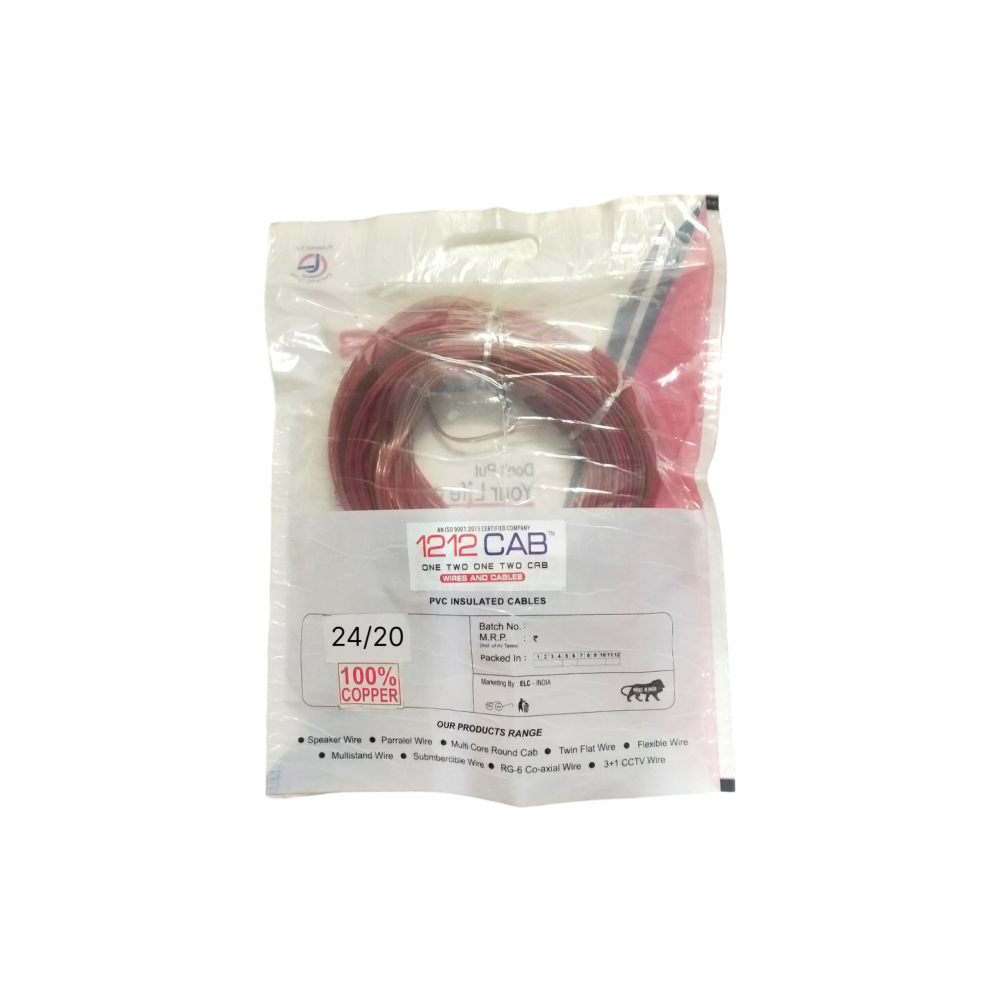 1212 Cab Copper BC BC Transparent Speaker Wire 24x20 80Yard